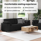 Sofa 2 pcs Black 219 x 80 x 82 cm Fabric