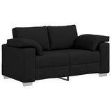 Sofa Set 2 pcs Black 219 x 77 x 82 cm Fabric - Top-Down View
