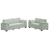 2 Piece Sofa Set with Cushions Light Grey Velvet - Front View