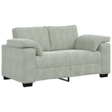 2 Piece Sofa Set with Cushions Light Grey Velvet - Top-Down View