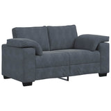 2 Piece Sofa Set with Cushions Dark Grey Velvet