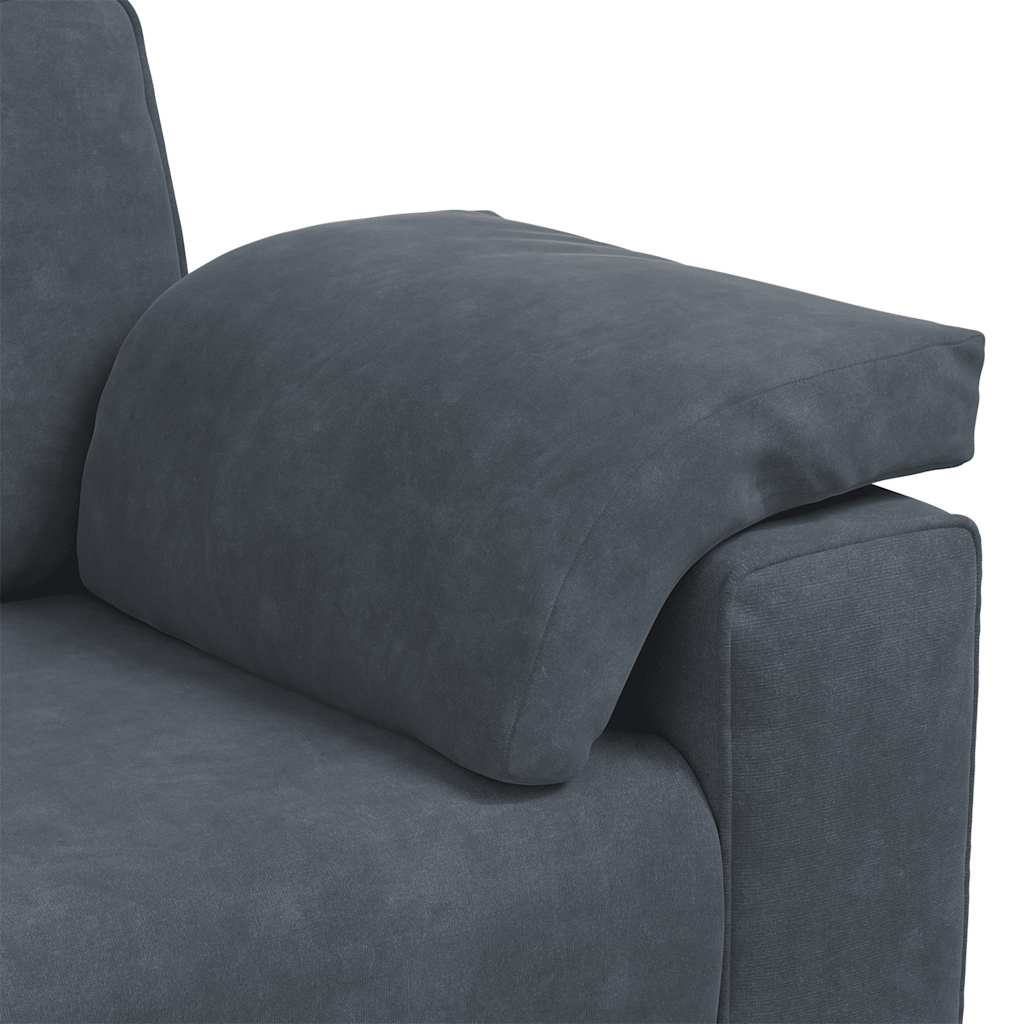 2 Piece Sofa Set with Cushions Dark Grey Velvet
