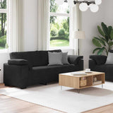 2 Piece Sofa Set with Cushions Black Velvet - Side View