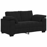 2 Piece Sofa Set with Cushions Black Velvet - Top-Down View