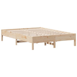 Bed Frame without Mattress 135x190 cm Solid Wood Pine - 45-Degree Angle