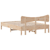 Bed Frame without Mattress 135x190 cm Solid Wood Pine - Low Angle