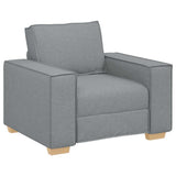 Sofa Chair Light Grey 100x78x84 cm Fabric - Front View