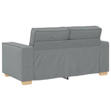 2-Seater Sofa Light Grey 120 cm Fabric - Rear View