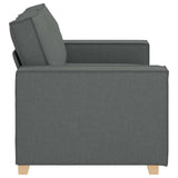 2-Seater Sofa Dark Grey 120 cm Fabric - 45-Degree Angle