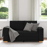 2-Seater Sofa Black 120 cm Fabric - Side View