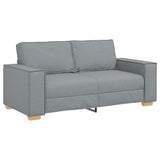2-Seater Sofa Light Grey 140 cm Fabric - Front View