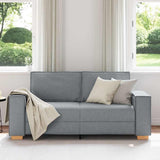 2-Seater Sofa Light Grey 140 cm Fabric - Side View