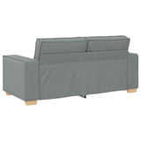 2-Seater Sofa Light Grey 140 cm Fabric - Rear View