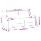 2-Seater Sofa Light Grey 180x78x84 cm Fabric