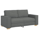 2-Seater Sofa Dark Grey 140 cm Fabric - Front View