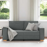 2-Seater Sofa Dark Grey 140 cm Fabric - Side View
