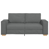 2-Seater Sofa Dark Grey 140 cm Fabric - Top-Down View