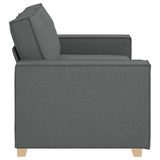 2-Seater Sofa Dark Grey 140 cm Fabric - 45-Degree Angle