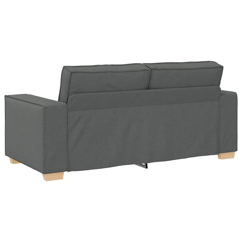 2-Seater Sofa Dark Grey 140 cm Fabric