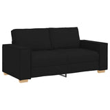 2-Seater Sofa Black 140 cm Fabric - Front View
