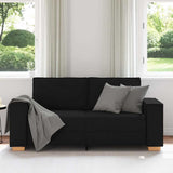 2-Seater Sofa Black 140 cm Fabric - Side View