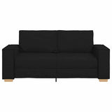 2-Seater Sofa Black 140 cm Fabric - Top-Down View