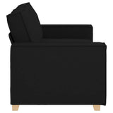 2-Seater Sofa Black 140 cm Fabric - 45-Degree Angle