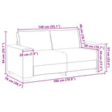 2-Seater Sofa Black 140 cm Fabric - Extra Image
