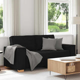 2-Seater Sofa Black 140 cm Fabric