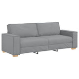 3-Seater Sofa Light Grey 180 cm Fabric - Front View