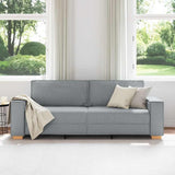 3-Seater Sofa Light Grey 180 cm Fabric - Side View