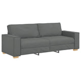3-Seater Sofa Dark Grey 180 cm Fabric - Front View