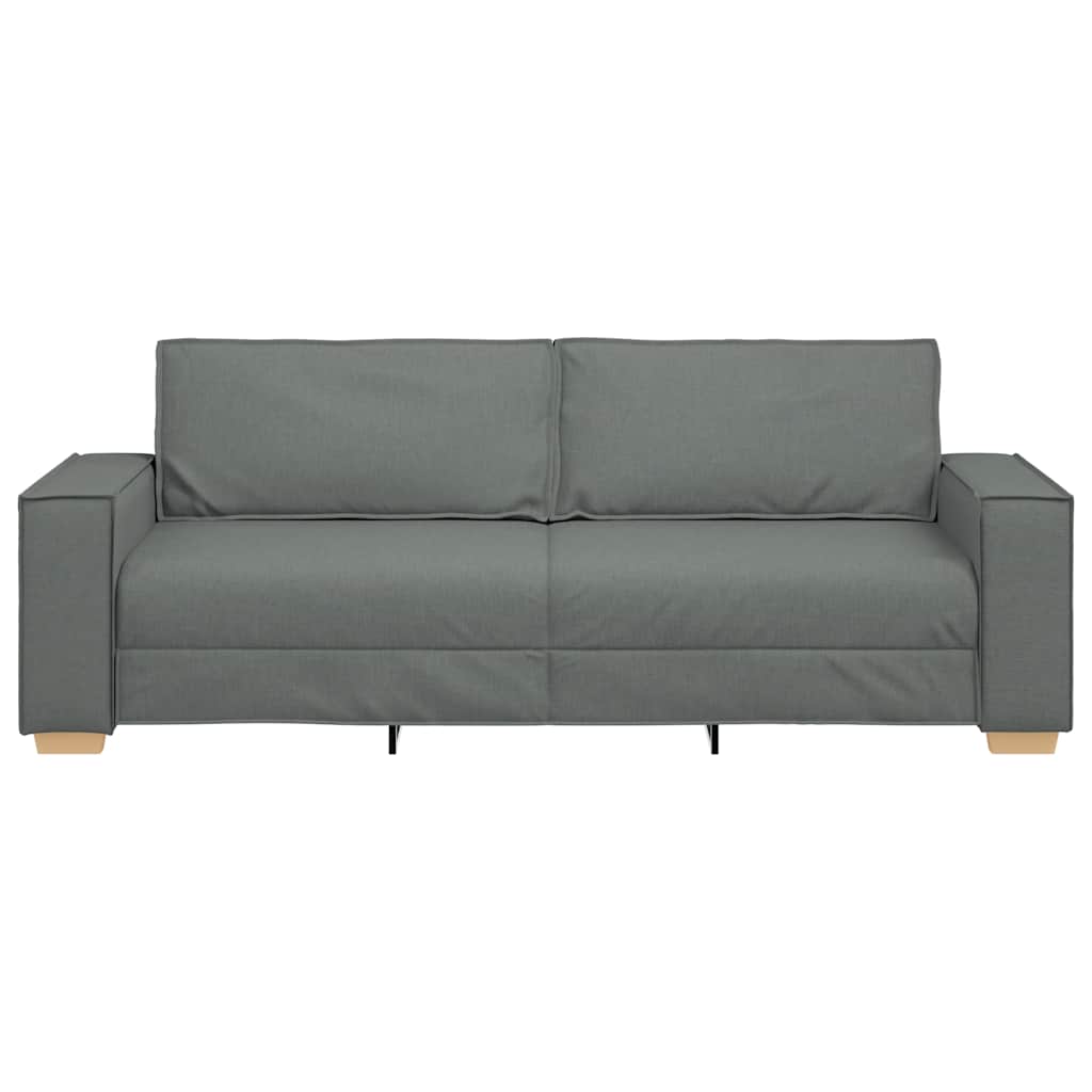 3-Seater Sofa Dark Grey 220x78x84 cm Fabric