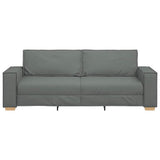 3-Seater Sofa Dark Grey 220x78x84 cm Fabric