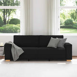 3-Seater Sofa Black 180 cm Fabric - Side View
