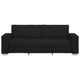 3-Seater Sofa Black 220x78x84 cm Fabric