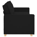 3-Seater Sofa Black 180 cm Fabric - 45-Degree Angle