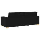3-Seater Sofa Black 220x78x84 cm Fabric