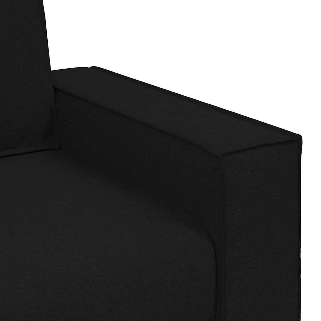 3-Seater Sofa Black 220x78x84 cm Fabric