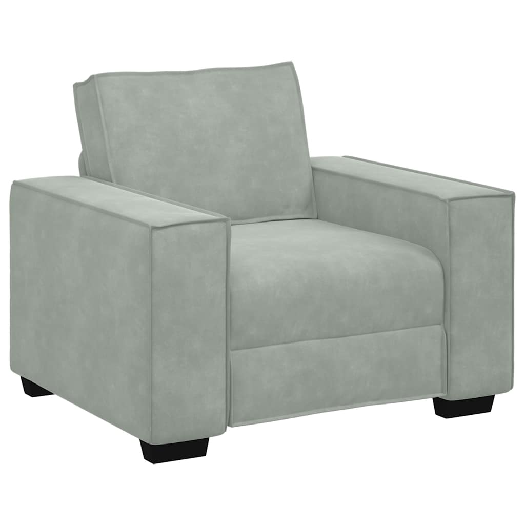 Sofa Chair Light Grey 100x78x84 cm Velvet