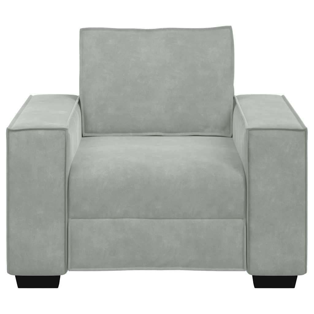Sofa Chair Light Grey 100x78x84 cm Velvet