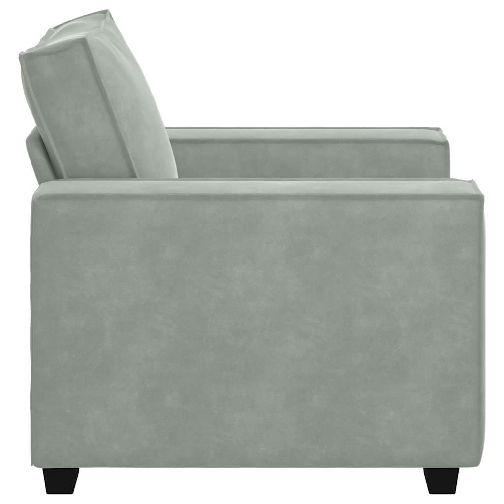Sofa Chair Light Grey 100x78x84 cm Velvet