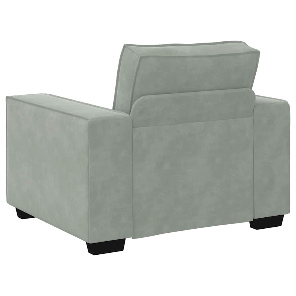 Sofa Chair Light Grey 100x78x84 cm Velvet