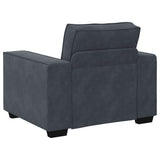 Sofa Chair Dark Grey 100x78x84 cm Velvet - Rear View
