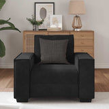 Sofa Chair Black 60 cm Velvet - Side View