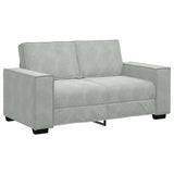 2-Seater Sofa Light Grey 120 cm Velvet - Front View