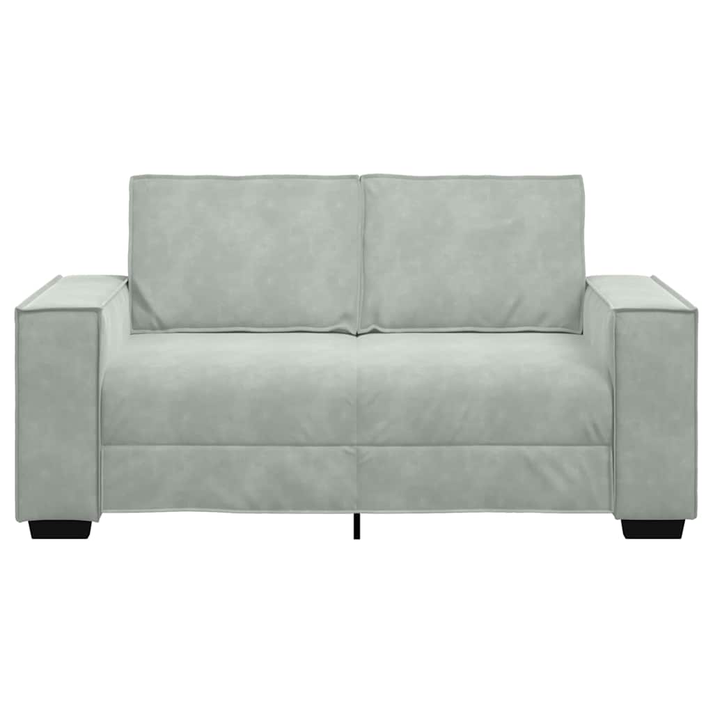 2-Seater Sofa Light Grey 160x78x84 cm Velvet