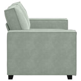 2-Seater Sofa Light Grey 120 cm Velvet - 45-Degree Angle