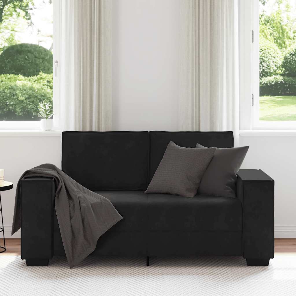 2-Seater Sofa Black 160x78x84 cm Velvet