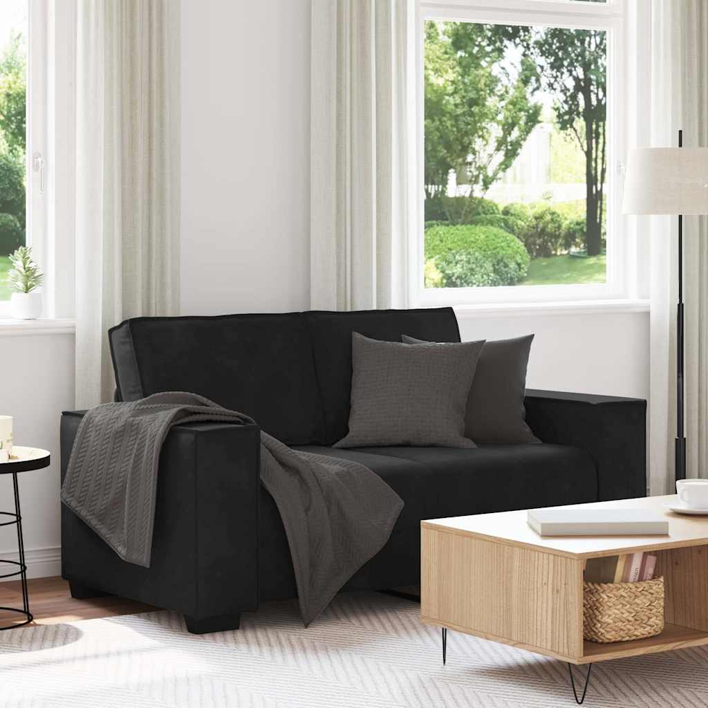 2-Seater Sofa Black 160x78x84 cm Velvet